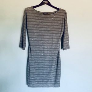 Sequin long-sleeved mini dress